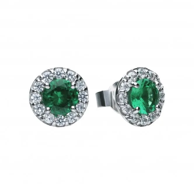 Cubic Zirconia Green Round Cluster Earrings E5655