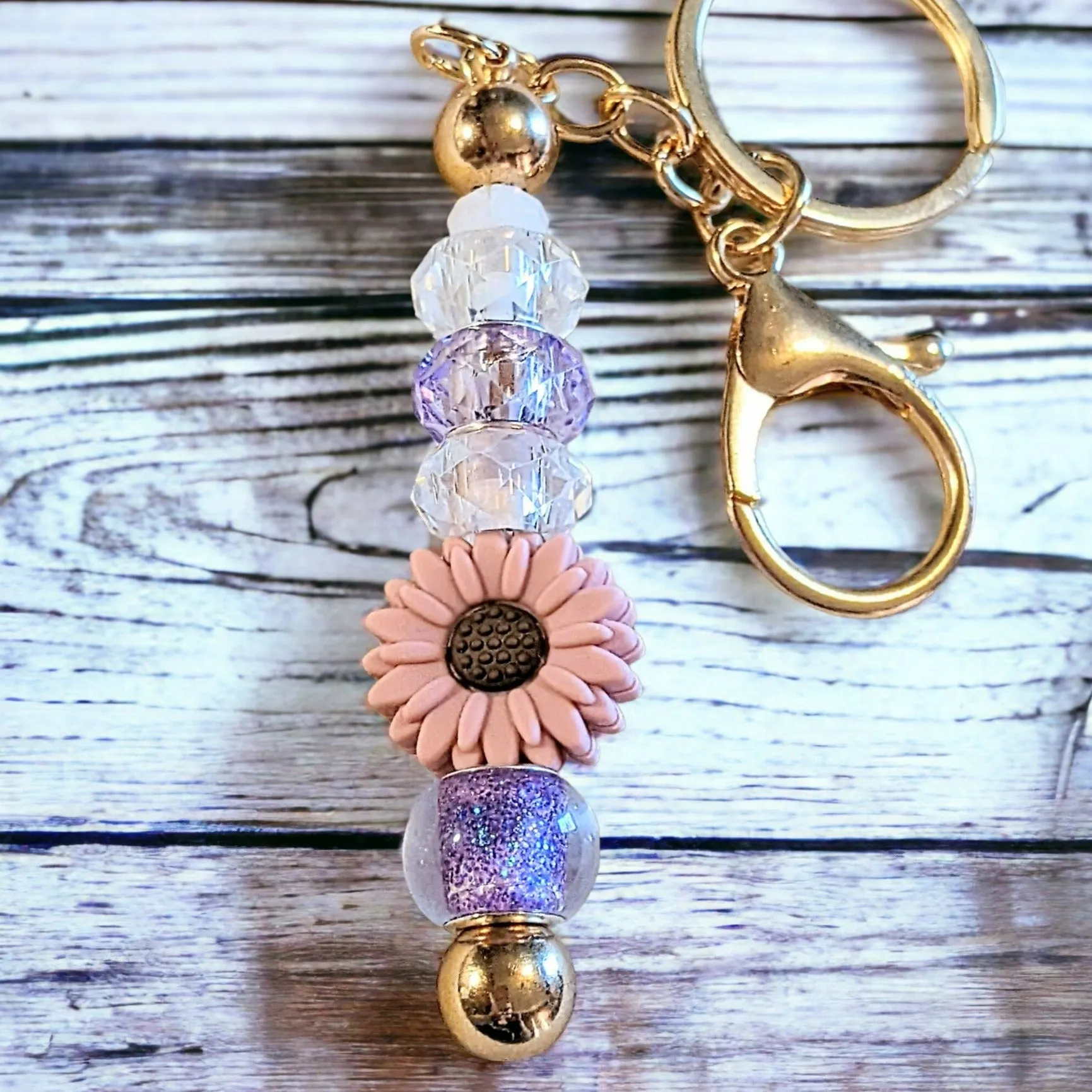 Daisy Crystal Keychain/Purse Clip