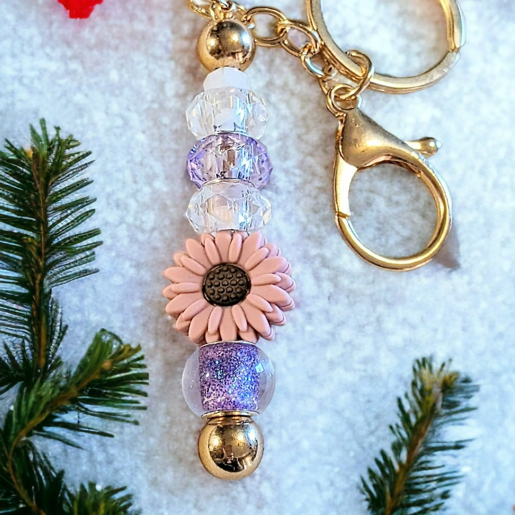 Daisy Crystal Keychain/Purse Clip