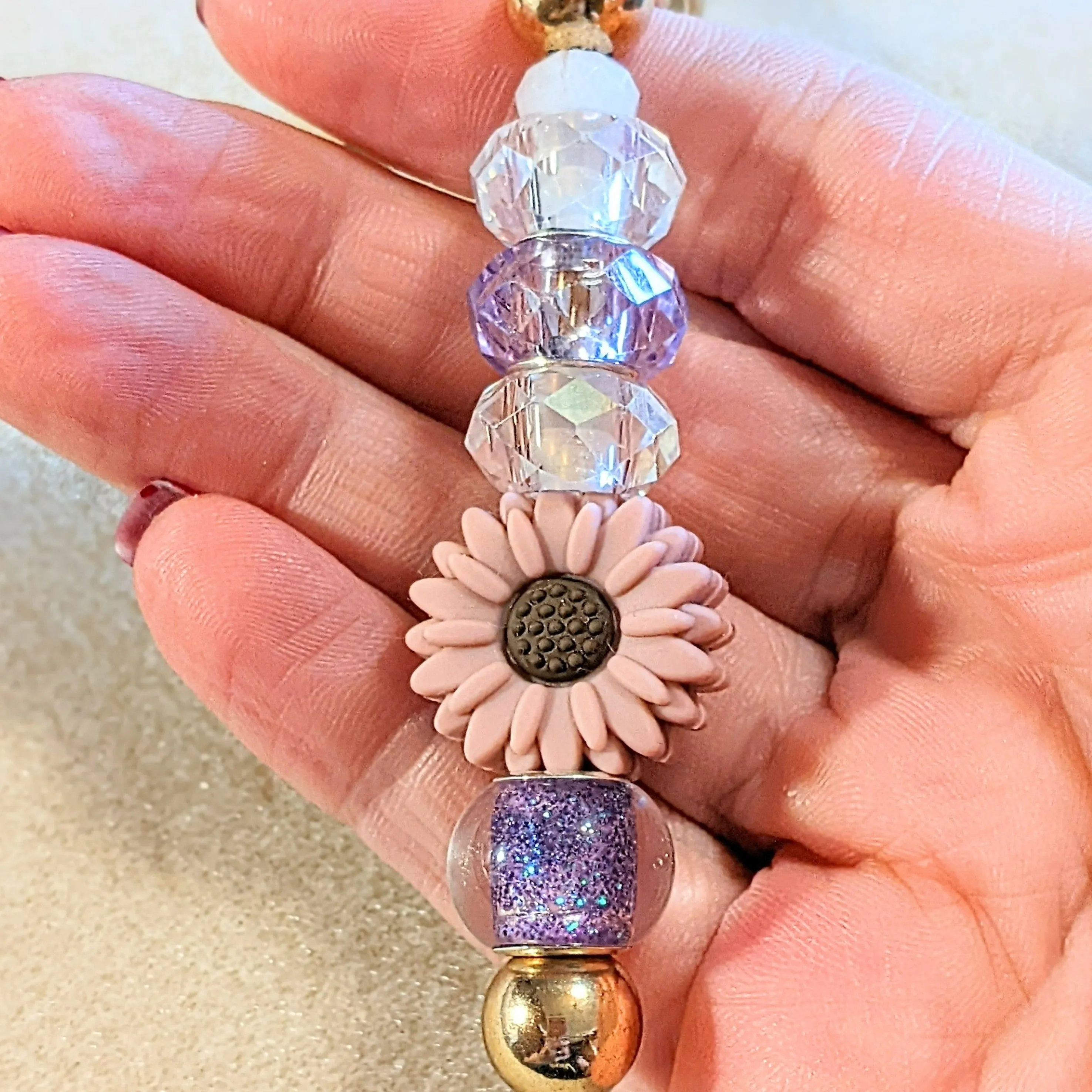 Daisy Crystal Keychain/Purse Clip