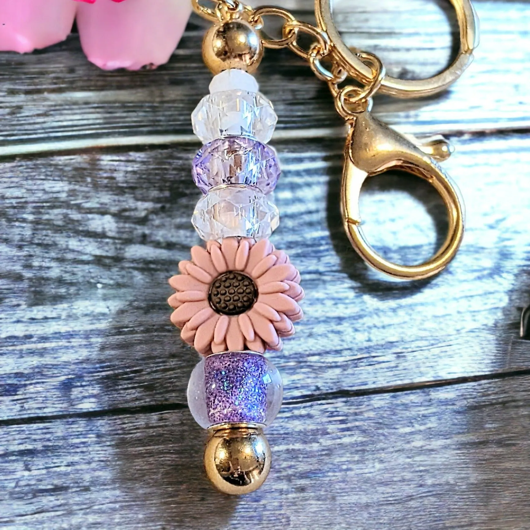 Daisy Crystal Keychain/Purse Clip