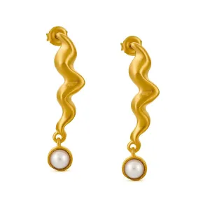 Dali Pearl Squiggle Earrings