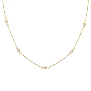 Diamond CZ Station Necklace