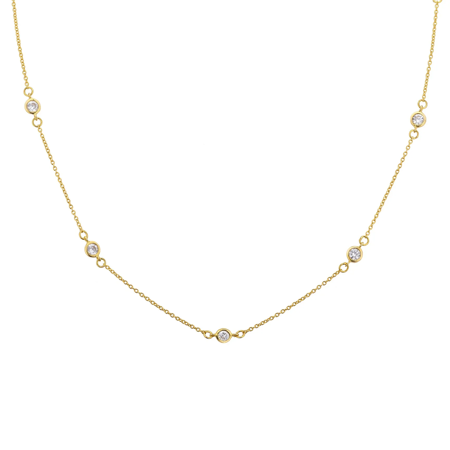 Diamond CZ Station Necklace