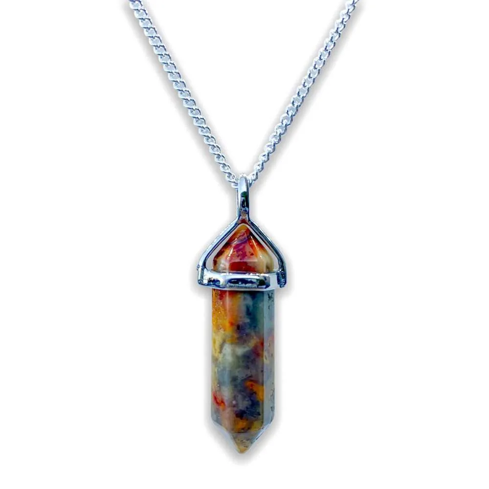 Double Point Gemstone Necklace