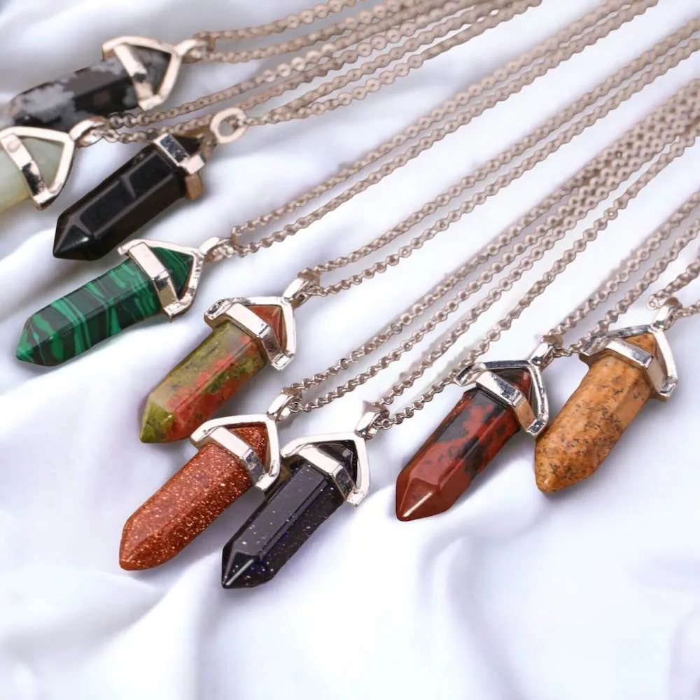 Double Point Gemstone Necklace