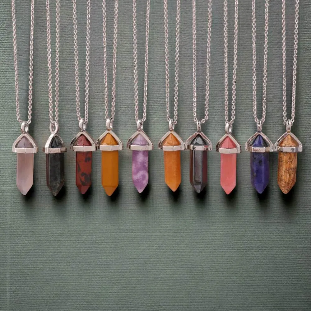 Double Point Gemstone Necklace