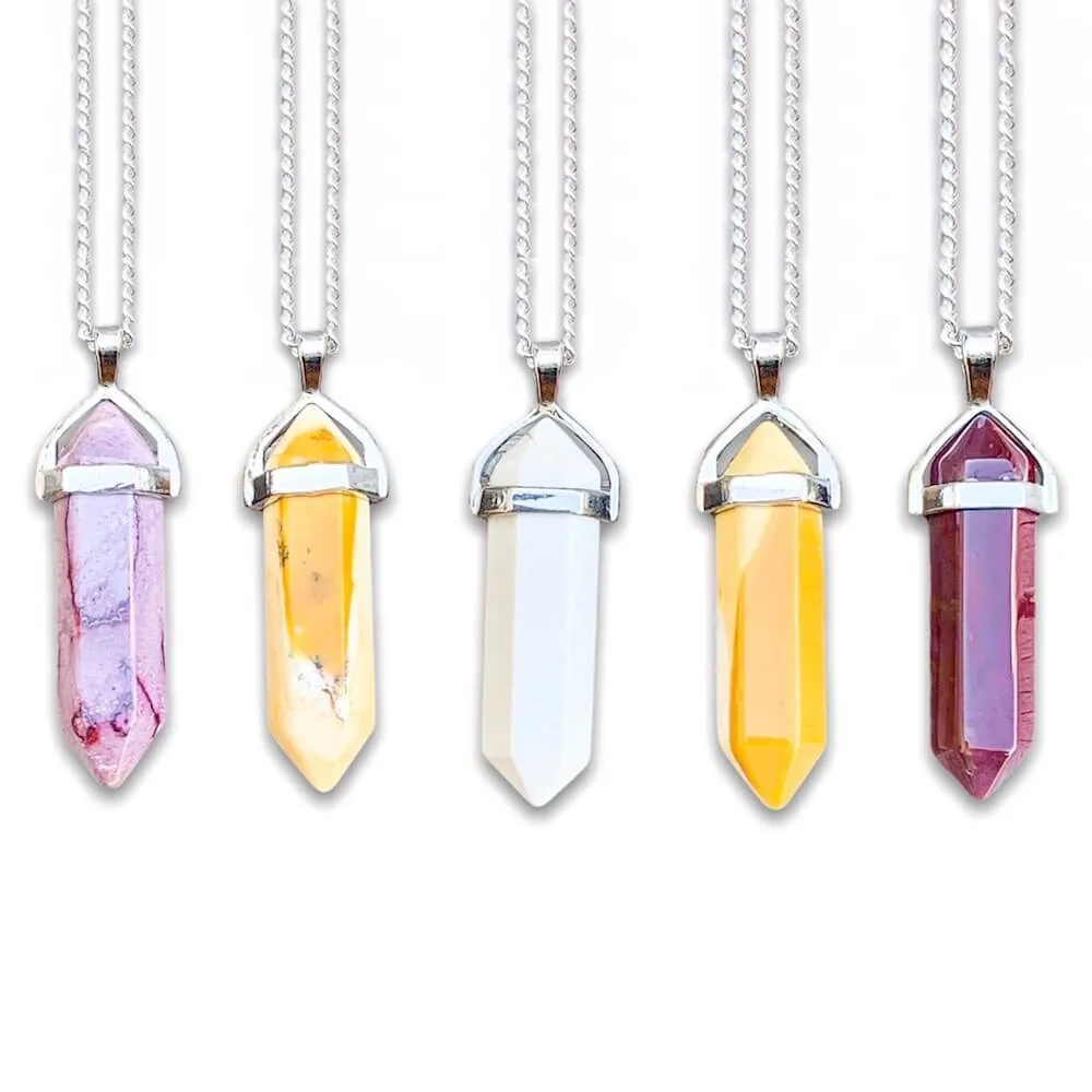 Double Point Gemstone Necklace