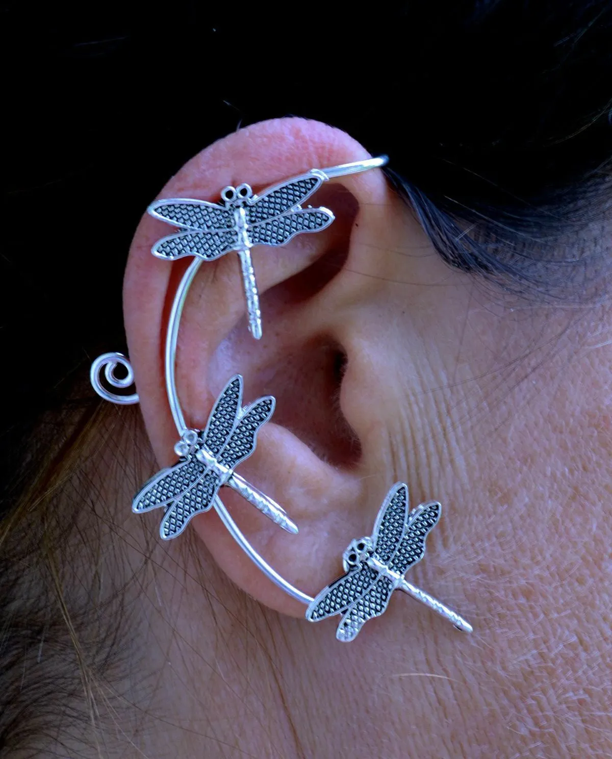 Elf Cuff Dragonfly - Silver