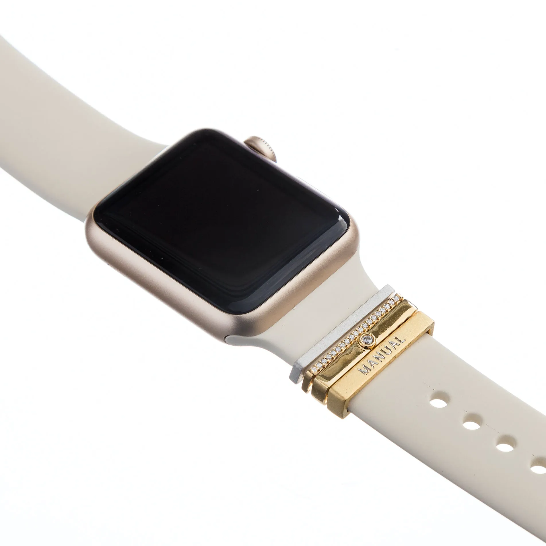 engravable gold glam stack™ • Apple Watch & Fitbit band accessory