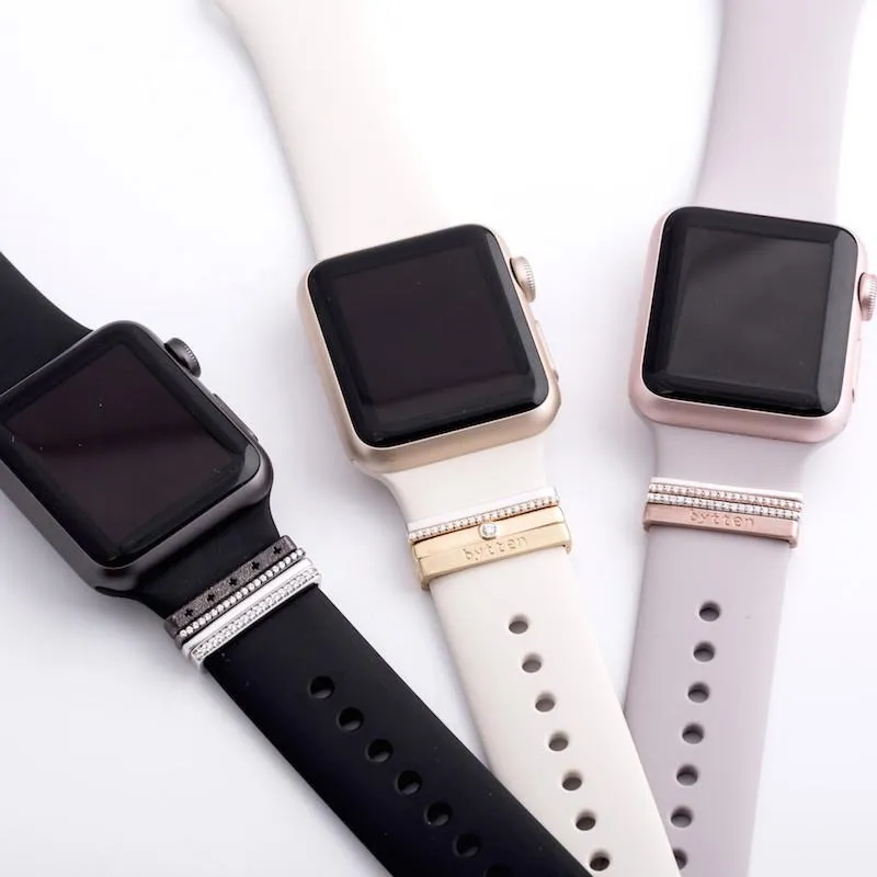 engravable gold glam stack™ • Apple Watch & Fitbit band accessory