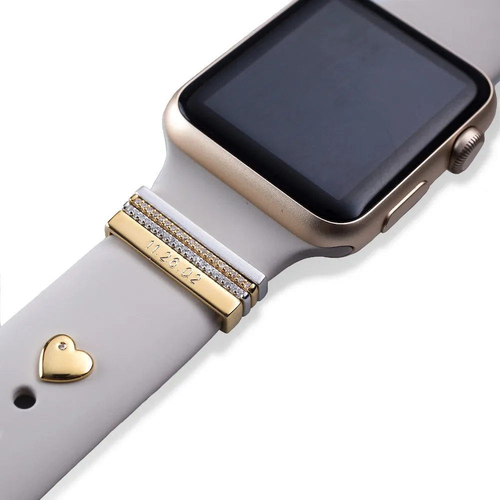 engravable gold luxe glam stack™ • Apple Watch & Fitbit band accessory