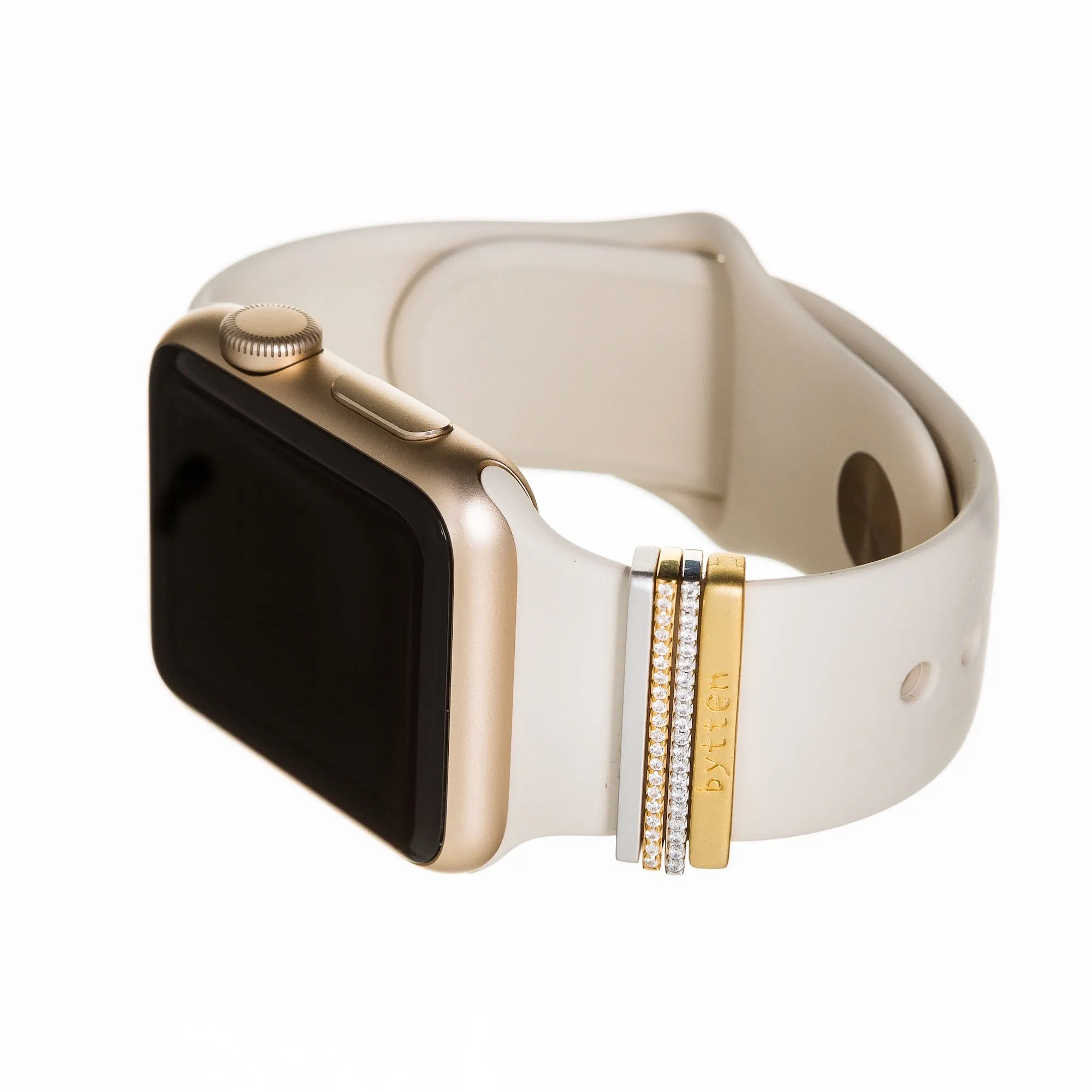 engravable gold luxe glam stack™ • Apple Watch & Fitbit band accessory