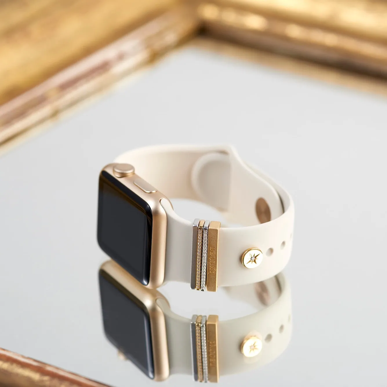 engravable gold luxe glam stack™ • Apple Watch & Fitbit band accessory