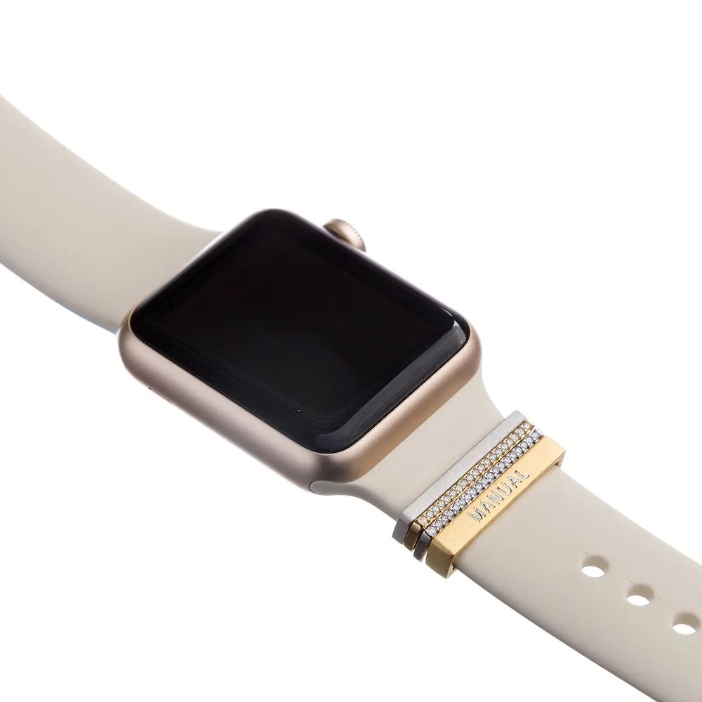 engravable gold luxe glam stack™ • Apple Watch & Fitbit band accessory