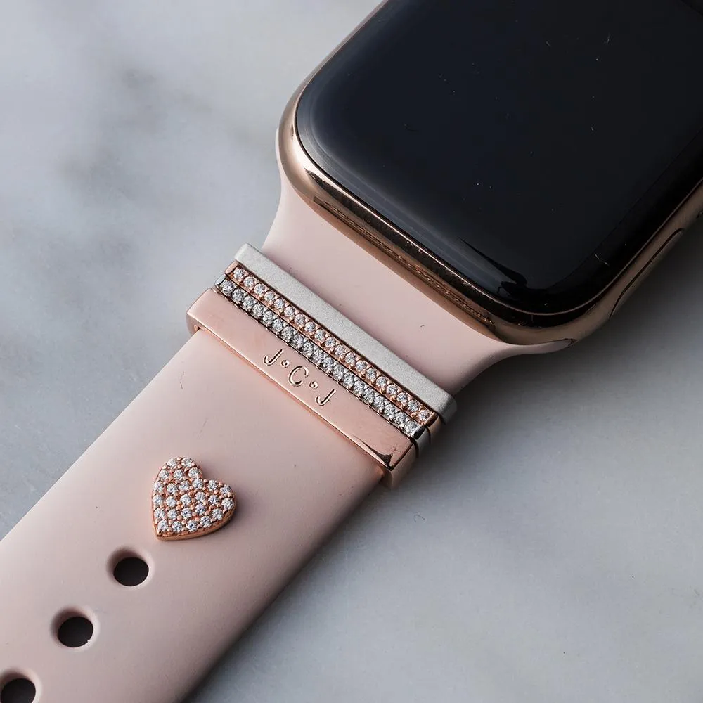 engravable rose gold glam stack™ • Apple Watch & Fitbit band accessory