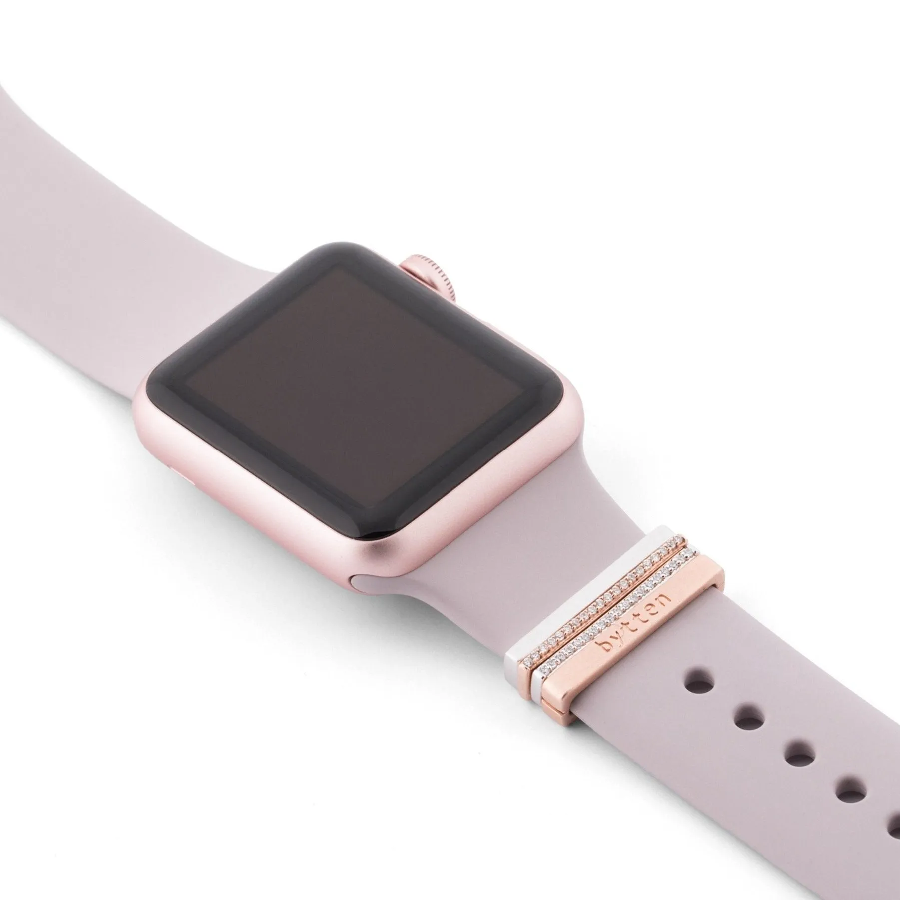 engravable rose gold glam stack™ • Apple Watch & Fitbit band accessory