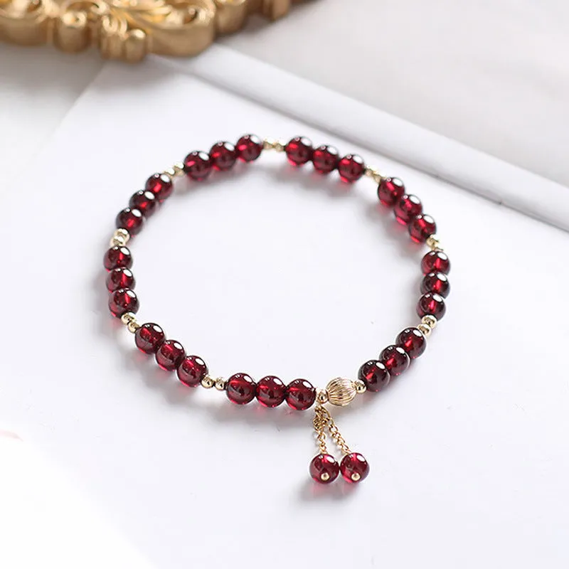 Fashion Retro Ladies Simple Garnet Bracelet