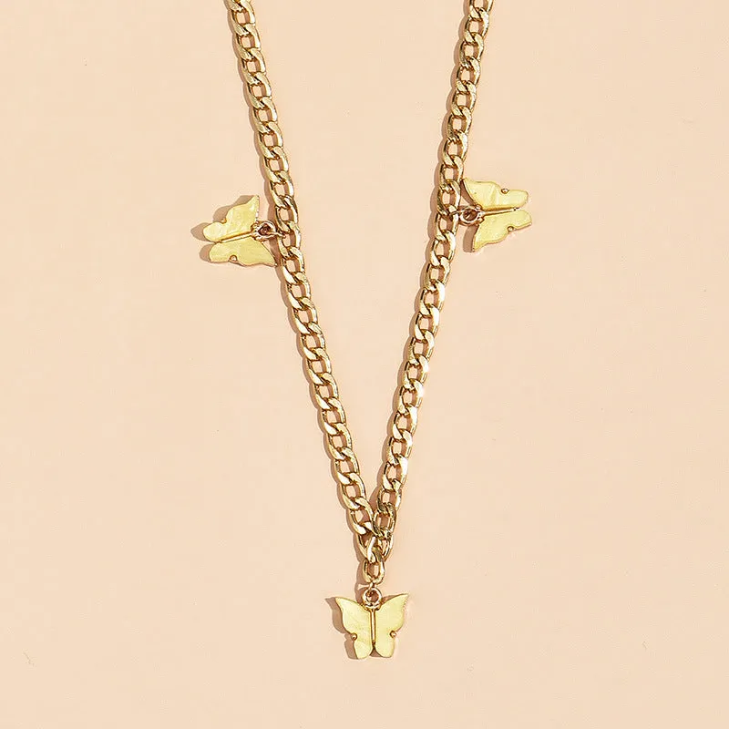 Fashion Simple Personality Butterfly Pendant Multilayer Women's Necklace