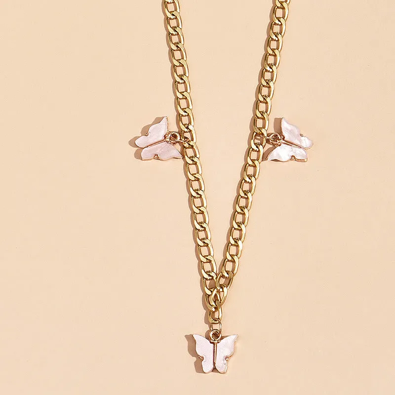 Fashion Simple Personality Butterfly Pendant Multilayer Women's Necklace