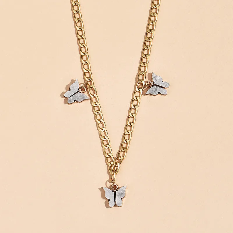 Fashion Simple Personality Butterfly Pendant Multilayer Women's Necklace