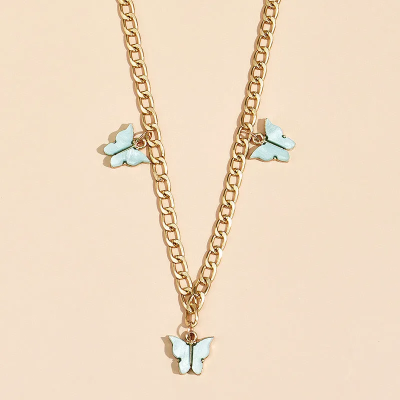 Fashion Simple Personality Butterfly Pendant Multilayer Women's Necklace