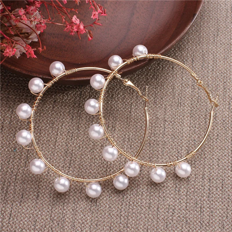 Fashionable Big-name Creative C-shaped Pearl Earrings