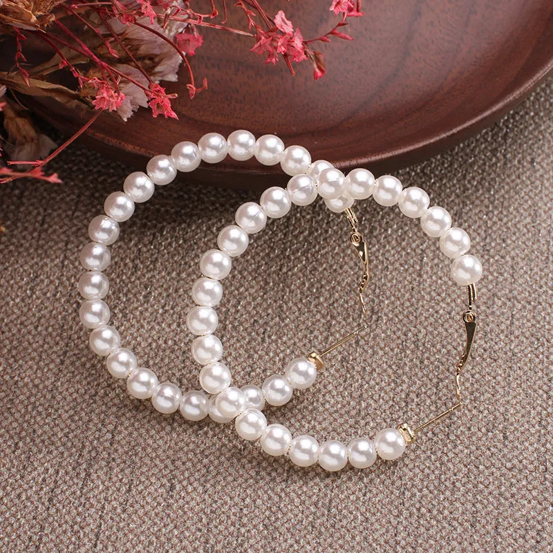 Fashionable Big-name Creative C-shaped Pearl Earrings