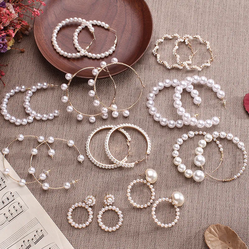 Fashionable Big-name Creative C-shaped Pearl Earrings