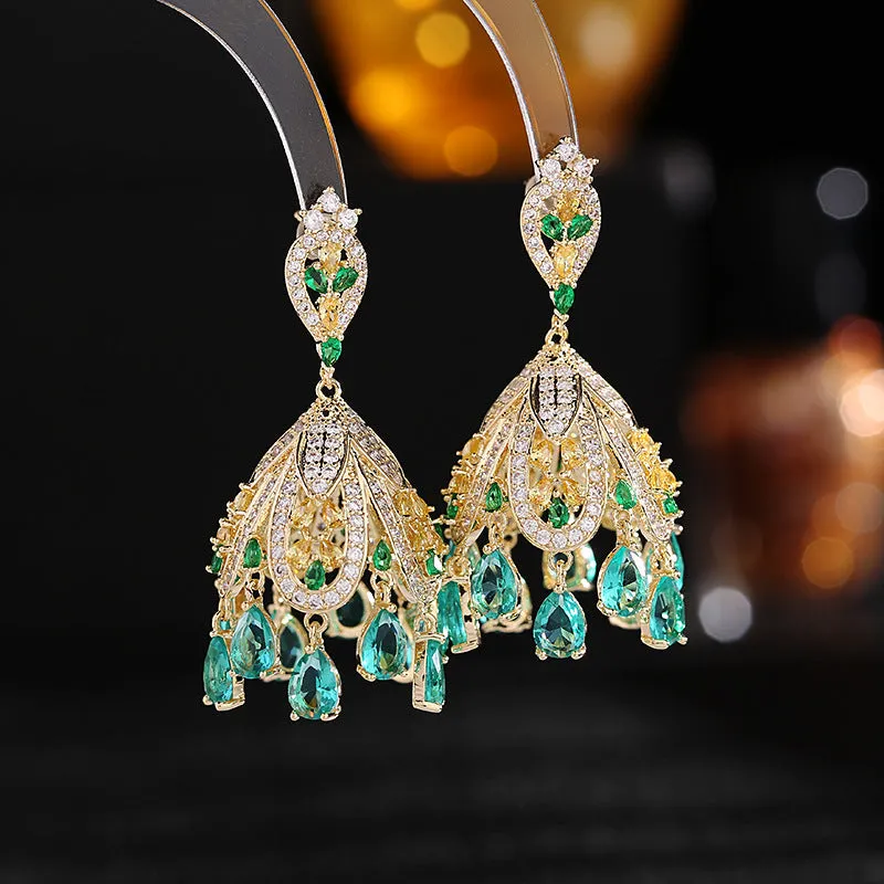 French palace style exaggerated heavy industry earrings