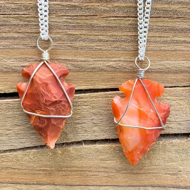 Gemstone Arrowhead Pendant Necklace