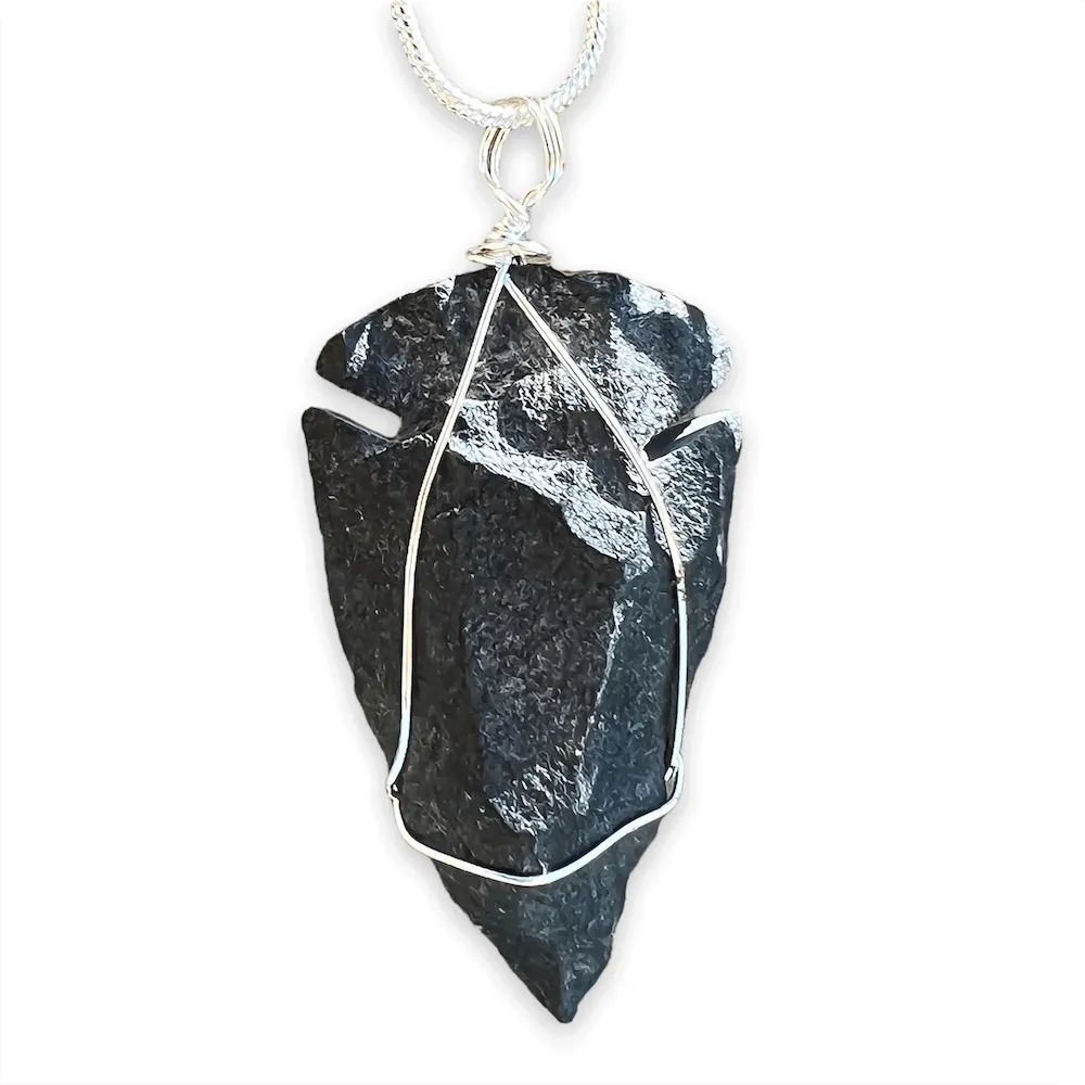 Gemstone Arrowhead Pendant Necklace