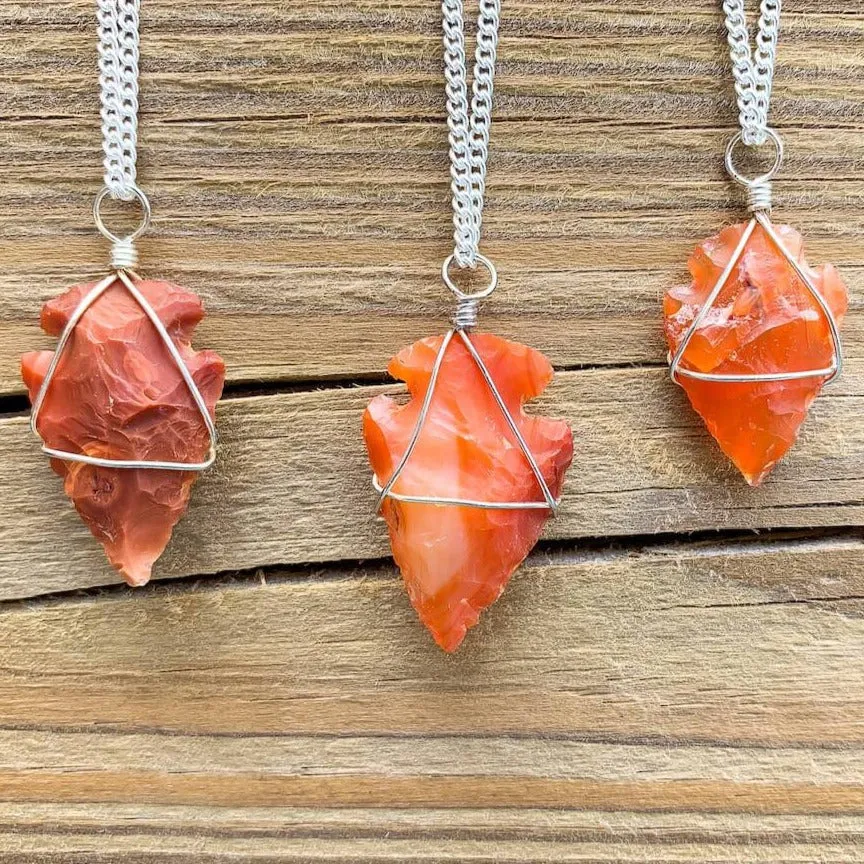 Gemstone Arrowhead Pendant Necklace