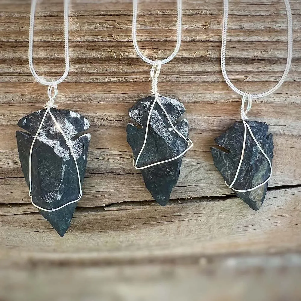 Gemstone Arrowhead Pendant Necklace