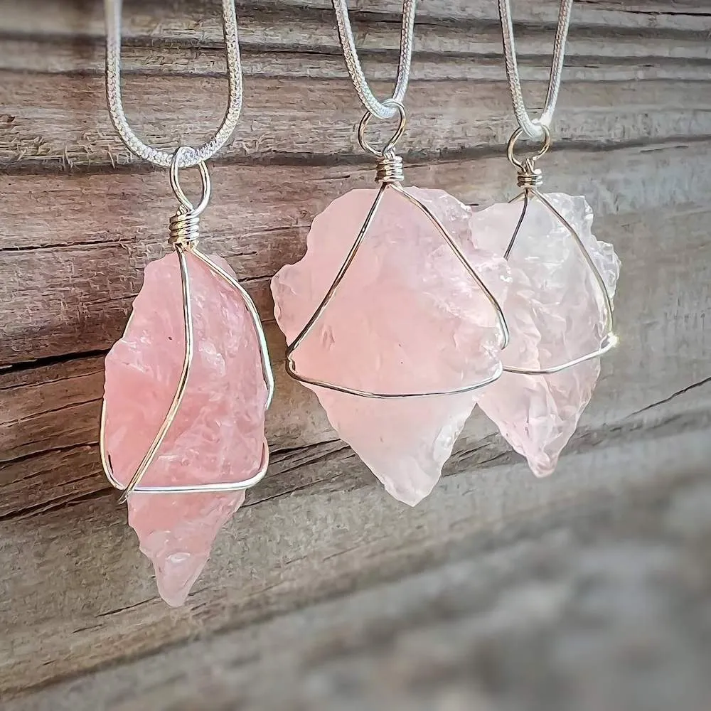 Gemstone Arrowhead Pendant Necklace