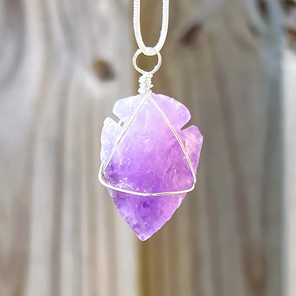 Gemstone Arrowhead Pendant Necklace