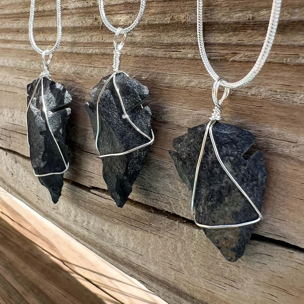 Gemstone Arrowhead Pendant Necklace