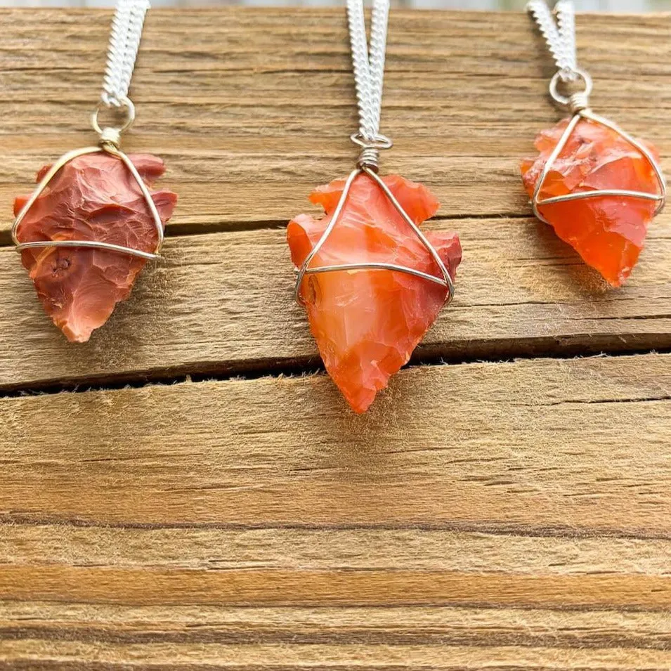 Gemstone Arrowhead Pendant Necklace