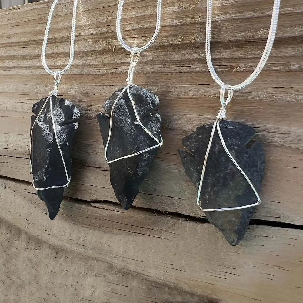 Gemstone Arrowhead Pendant Necklace