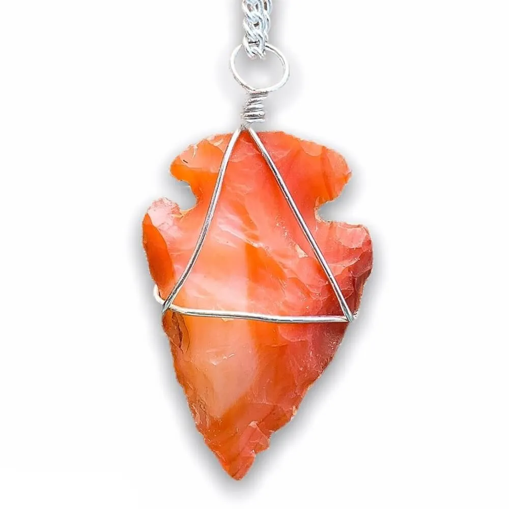 Gemstone Arrowhead Pendant Necklace