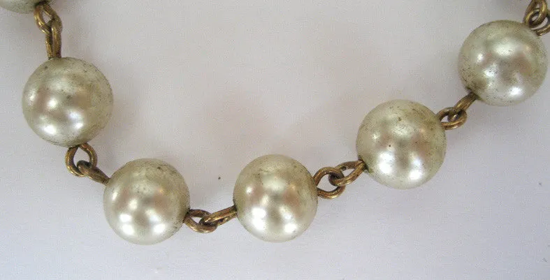 Gold Filled Faux Pearl Bracelet