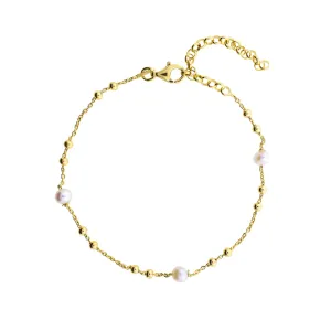 Gold Vermeil Freshwater Pearl & Bead Bracelet