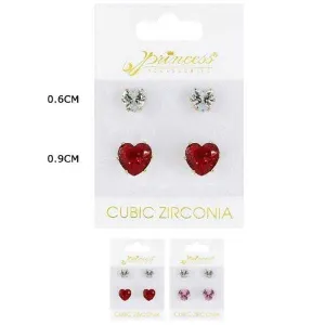 Heart Shape Cubic Zirconia Earring 20007 (12 units)