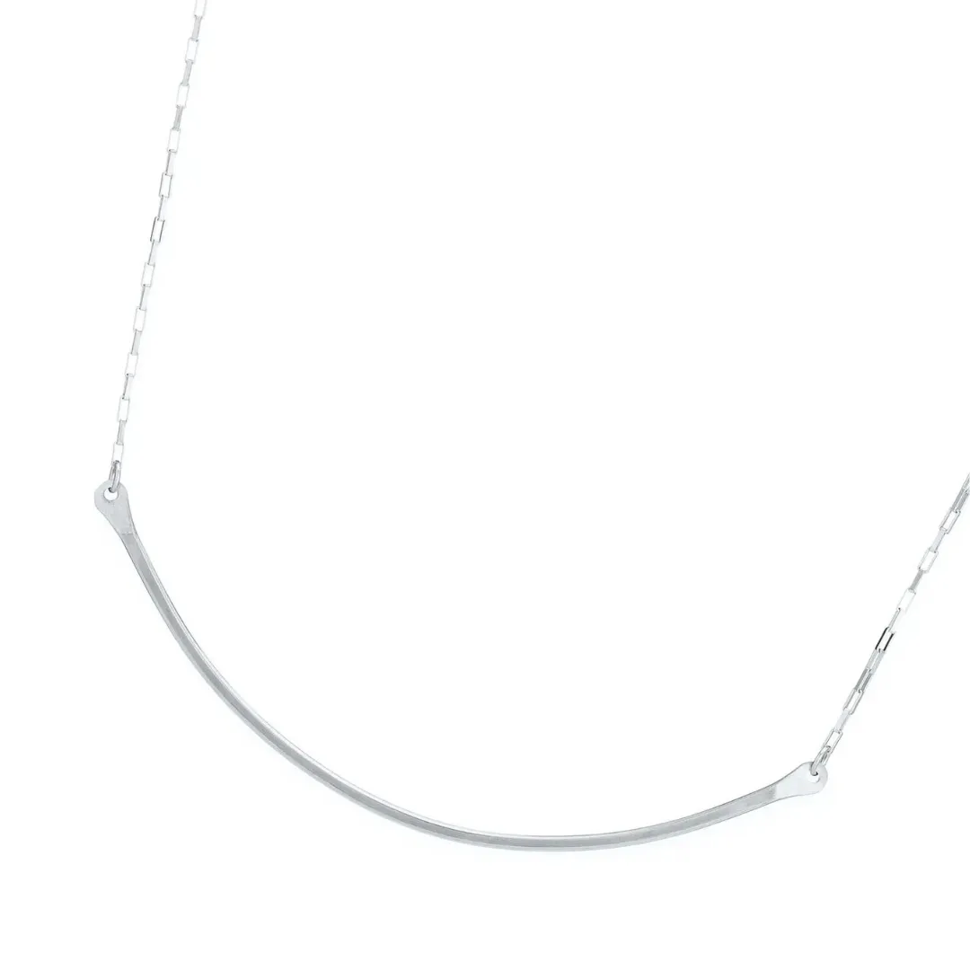 Horizon Curved Bar Necklace in Sterling Silver