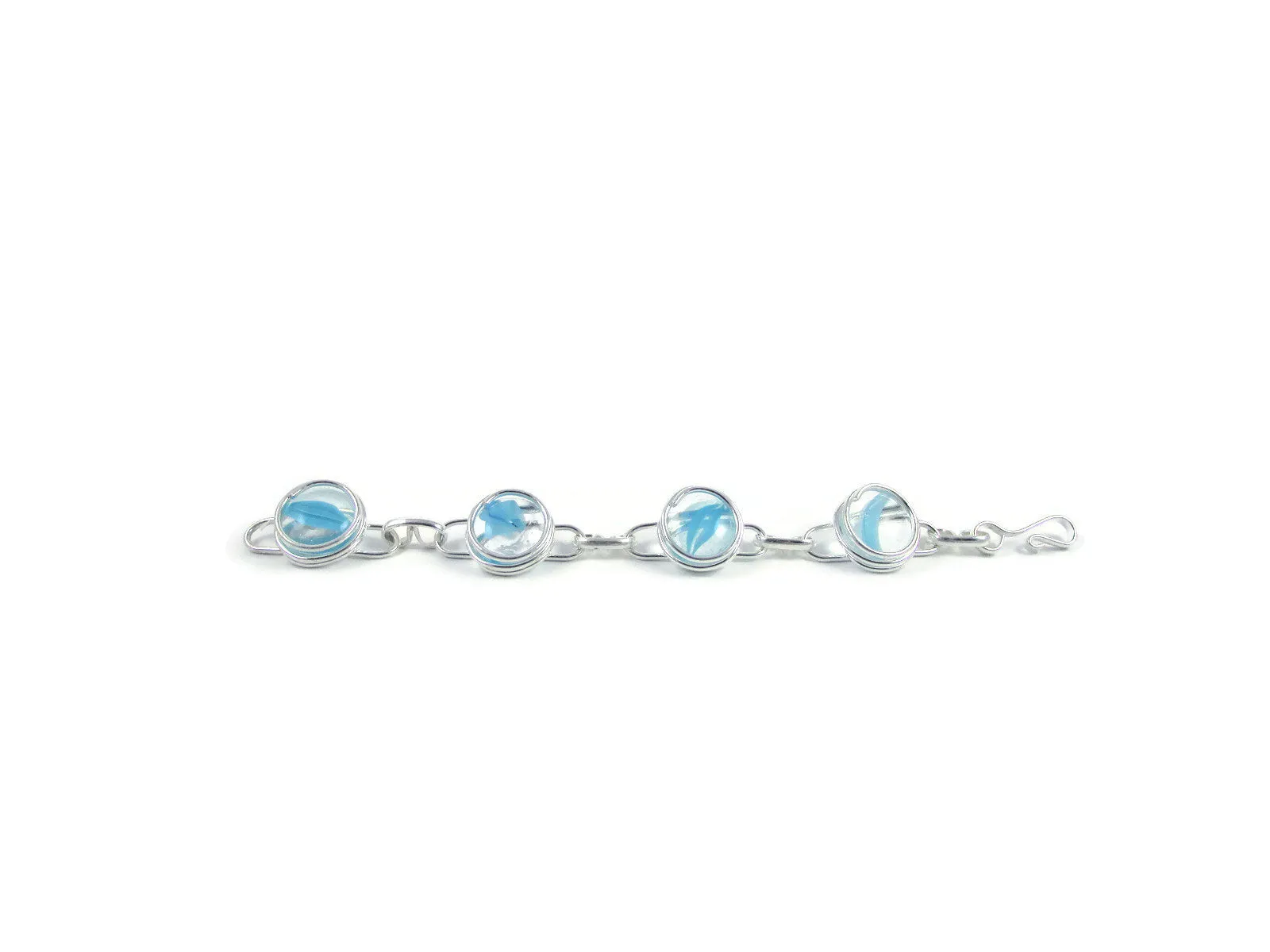 Infinity Bracelet - Sky Blue Stripe