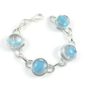 Infinity Bracelet - Sky Blue Stripe