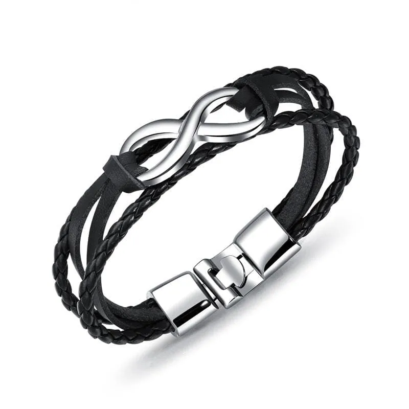 Infinity Leather Bracelet