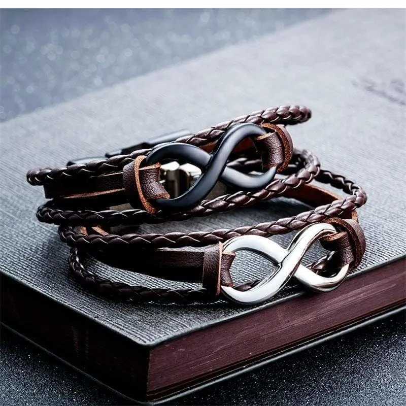 Infinity Leather Bracelet