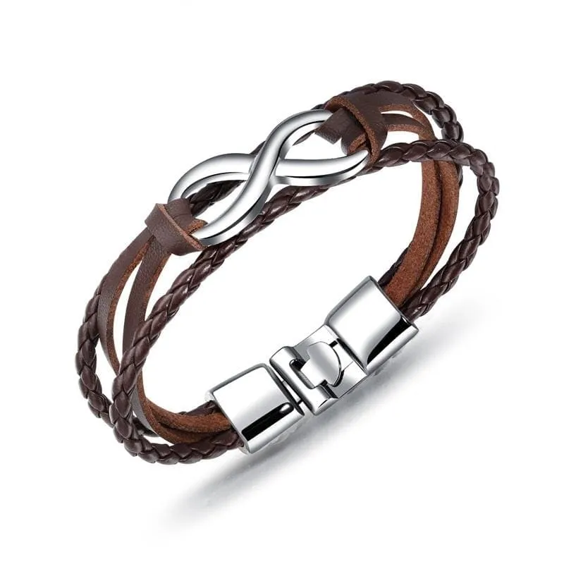 Infinity Leather Bracelet