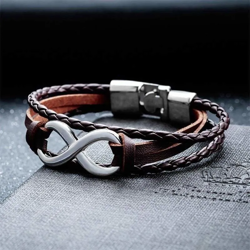 Infinity Leather Bracelet